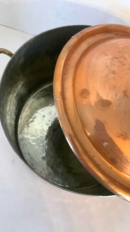 Photo 1 of HAMMERED COPPER COOKING POT SET