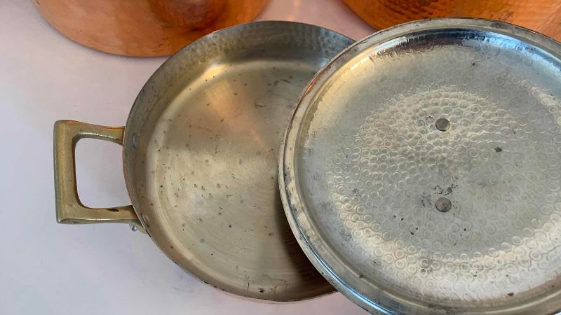 Photo 1 of HAMMERED COPPER COOKING POT SET