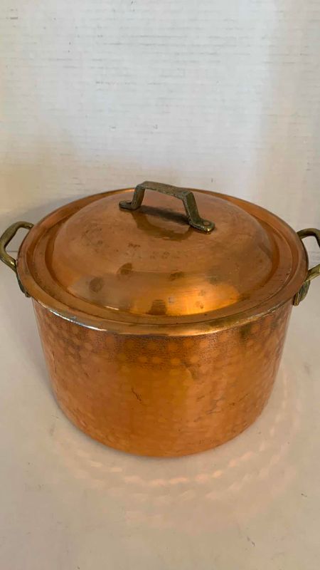 Photo 1 of HAMMERED COPPER COOKING POT SET