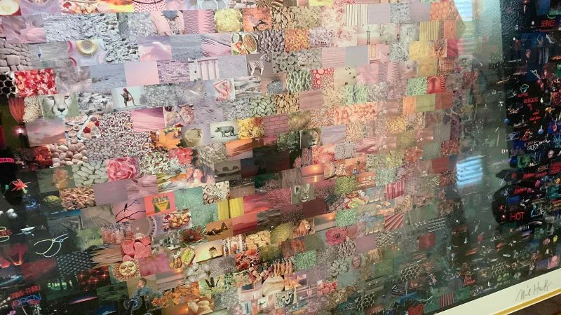 Photo 1 of MONA LISA SIGNED BY NEIL J FARAKAS MOSAIC PRINT 35” X 34”