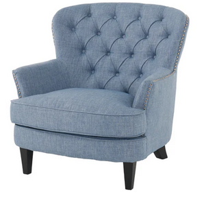 Photo 1 of ALFRED BUTTON TUFTED FABRIC CLUB CHAIR 