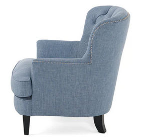 Photo 1 of ALFRED BUTTON TUFTED FABRIC CLUB CHAIR 