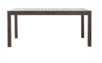 Photo 1 of MARIN RUSTIC OUTDOOR SLATTED DARK BROWN ACACIA WOOD DINING TABLE
