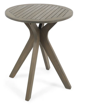 Photo 1 of BRIGITTE OUTDOOR ROUND ACACIA WOOD BISTRO TABLE WITH X LEGS