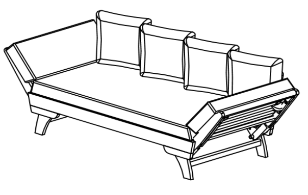 Photo 1 of OCEANA OUTDOOR ACACIA WOOD AND ROPE EXPANDABLE DAYBED WITH GRAY CUSHIONS