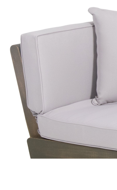 Photo 1 of OCEANA OUTDOOR ACACIA WOOD AND ROPE EXPANDABLE DAYBED WITH GRAY CUSHIONS