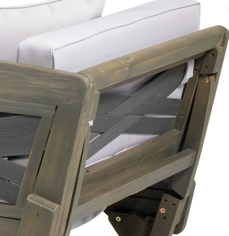 Photo 1 of OCEANA OUTDOOR ACACIA WOOD AND ROPE EXPANDABLE DAYBED WITH GRAY CUSHIONS