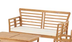 Photo 1 of LOUIS OUTDOOR MODERN ACACIA WOOD LOVE SEAT WITH CUSHIONS