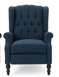 Photo 1 of ELIZABETH CONTEMPORARY TUFTED FABRIC RECLINER IN NAVY BLUE