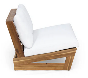 Photo 1 of EMMA OUTDOOR ACACIA WOOD LOVESEAT WITH CUSHIONS 