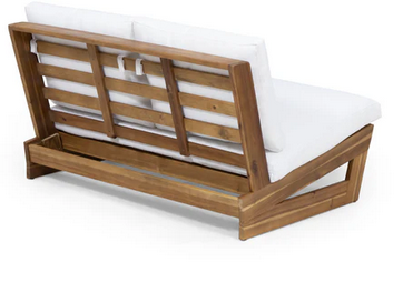 Photo 1 of EMMA OUTDOOR ACACIA WOOD LOVESEAT WITH CUSHIONS 