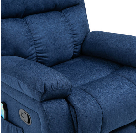 Photo 1 of LEXIE CONTEMPORARY PILLOW TUFTED MASSAGE RECLINER IN BLUE