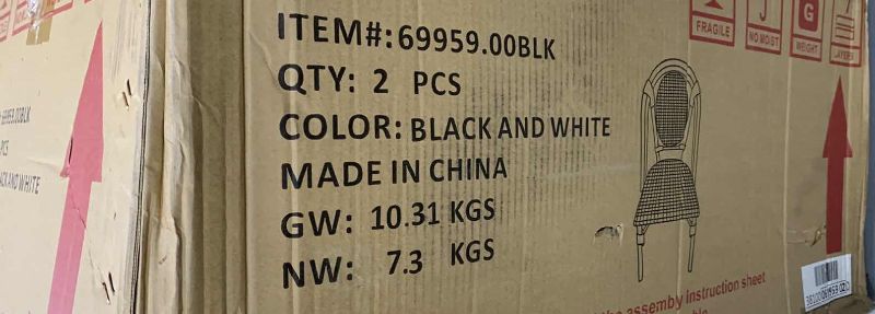 Photo 1 of SET OF 2 BLACK AND WHITE DINING CHAIRS