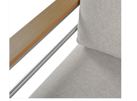 Photo 1 of AMIAS ALUMINUM OUTDOOR PATIO LOVESEAT WITH BEIGE CUSHIONS