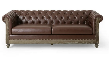 Photo 1 of **PARTIAL SET INCOMPLETE** KINZEE CHESTERFIELD TUFTED 3 SEATER SOFA WITH NAIL HEAD TRIM