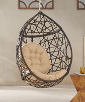 Photo 1 of Layden Indoor/Outdoor Wicker Hanging Egg / Teardrop Chair (NO STAND)