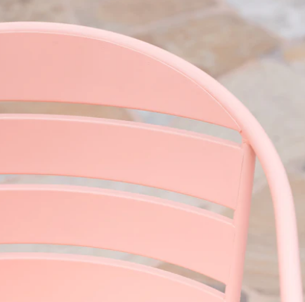 Photo 1 of SANTA MONICA OUTDOOR IRON BISTRO CORAL COLORED PATIO SET