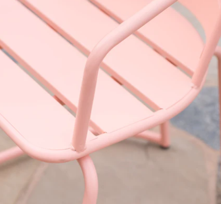 Photo 1 of SANTA MONICA OUTDOOR IRON BISTRO CORAL COLORED PATIO SET