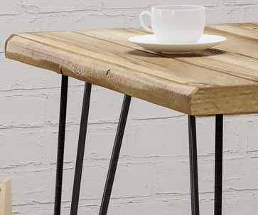 Photo 1 of AVY INDOOR/OUTDOOR INDUSTRIAL ACACIA WOOD DINING TABLE, TEAK AND RUSTIC METAL