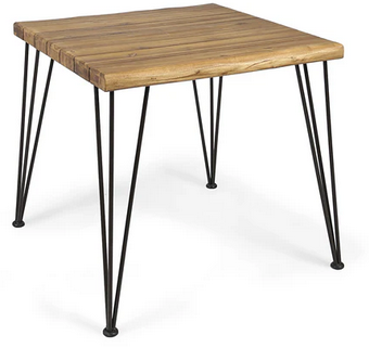 Photo 1 of AVY INDOOR/OUTDOOR INDUSTRIAL ACACIA WOOD DINING TABLE, TEAK AND RUSTIC METAL