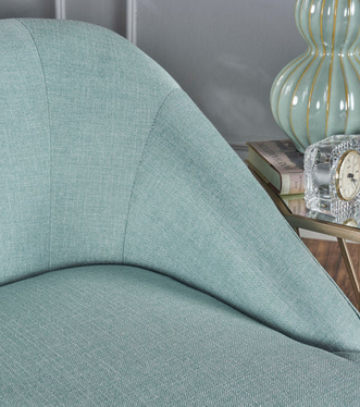 Photo 1 of JASPER MID CENTURY MODERN FABRIC UPHOLSTERED SHELL LOVESEAT W/ CHANNEL STICHING