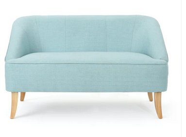 Photo 1 of JASPER MID CENTURY MODERN FABRIC UPHOLSTERED SHELL LOVESEAT W/ CHANNEL STICHING