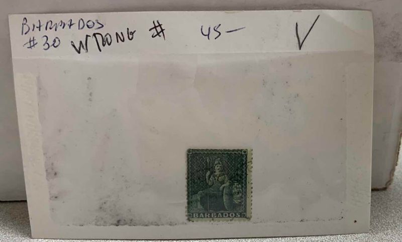 Photo 1 of 1874 ANTIQUE BARBADOS STAMP 