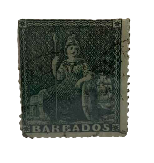 Photo 1 of 1874 ANTIQUE BARBADOS STAMP 