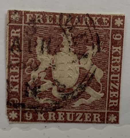 Photo 1 of 1873 ANTIQUE WURTTEMBERG STAMP