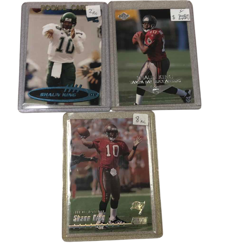 Photo 1 of 3-NFL FOOTBALL 1999 SHAUN KING ROOKIE CARDS