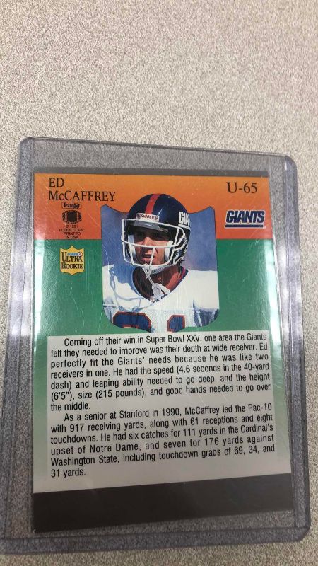 Photo 1 of 1991 NFL FOOTBALL ED MCCAFFREY ROOKIE CARD