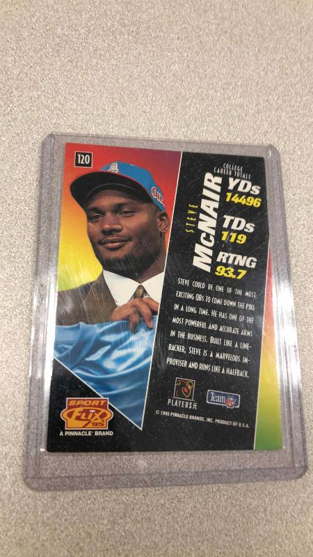Photo 1 of 1995 NFL FOOTBALL SPORT FLIX STEVE MCNAIR ROOKIE CARD