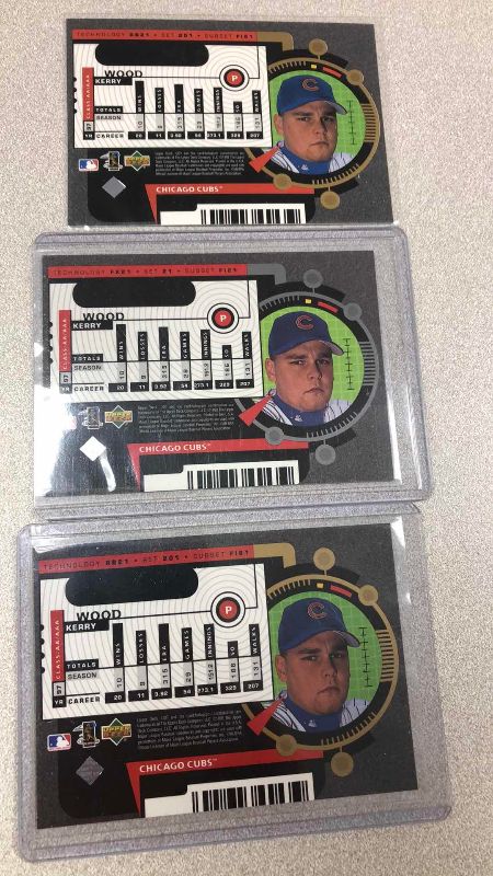 Photo 1 of 3-MLB BASEBALL 1998 KERRY WOOD ROOKIE CARDS