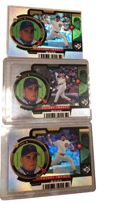 Photo 1 of 3-MLB BASEBALL 1998 KERRY WOOD ROOKIE CARDS