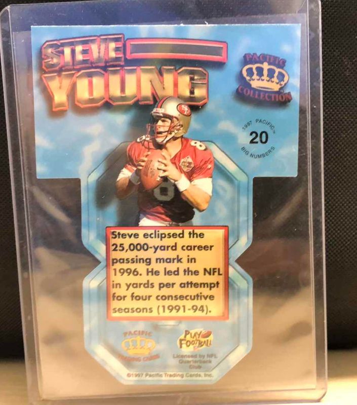 Photo 1 of 1997 STEVE YOUNG BIG NUMBERS PACIFIC COLLECTION 20