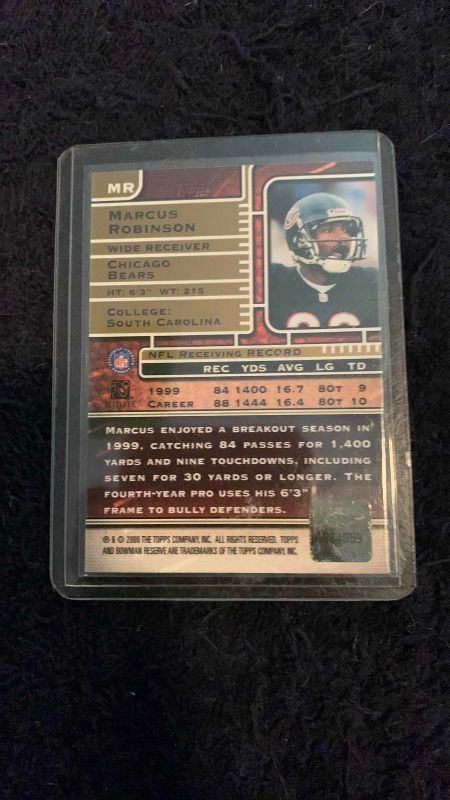 Photo 1 of 2000 NFL FOOTBALL TOPPS MARCUS ROBINSON AUTOGRAPHED CARD BEARS
