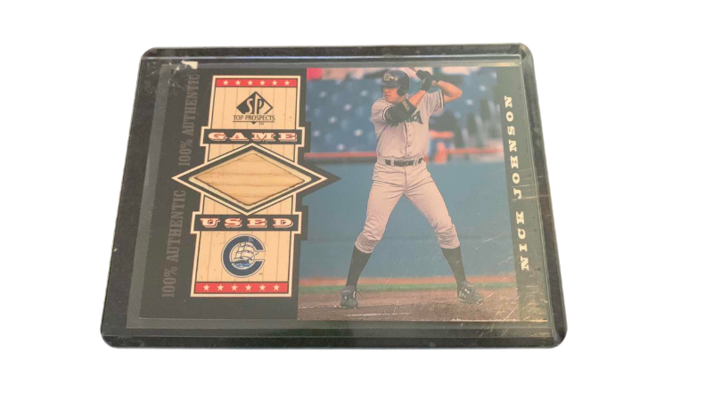 Photo 1 of 1999 MLB BASEBALL UPPER DECK NICK JOHNSON GAME USED BAT CARD