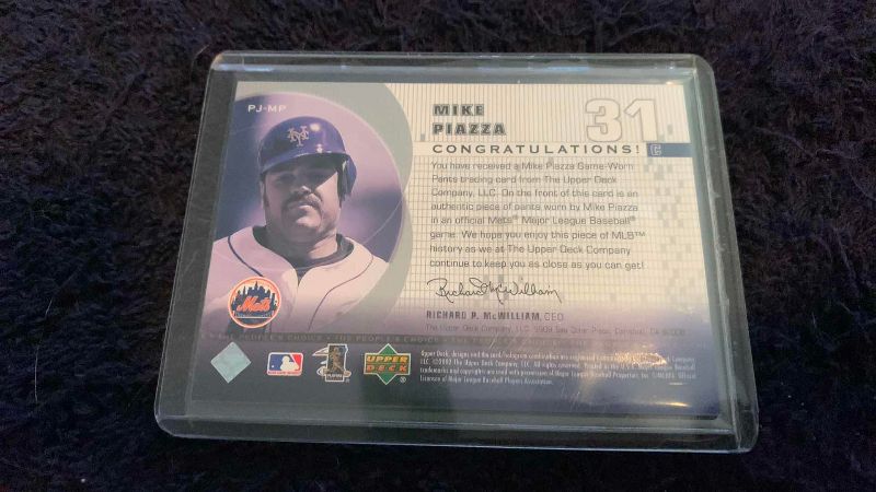 Photo 1 of 2007 MLB BASEBALL UPPER DECK MIKE PIAZZA GAME USED JERSEY CARD