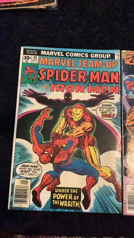 Photo 1 of MARVEL TEAM-UP 47 & 49 SPIDER-MAN IRON MAN AND THE THING COMICS