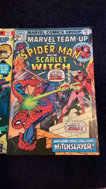 Photo 1 of MARVEL TEAM-UP 40 & 41 SPIDER-MAN SCARLET WITCH AND SONS OF THE TIGER 1975 COMICS