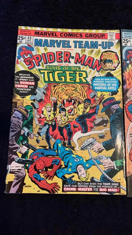 Photo 1 of MARVEL TEAM-UP 40 & 41 SPIDER-MAN SCARLET WITCH AND SONS OF THE TIGER 1975 COMICS