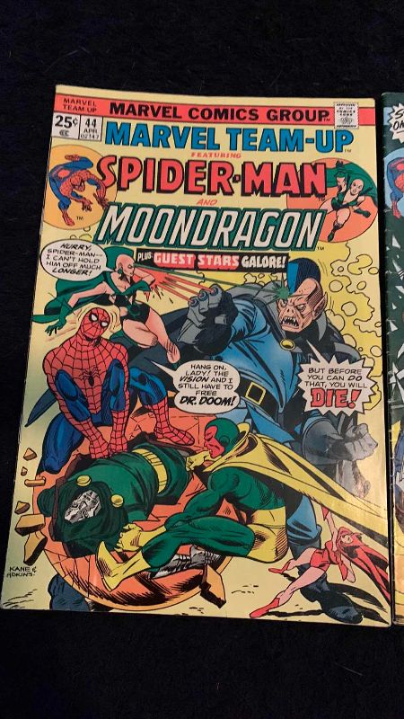 Photo 1 of MARVEL TEAM-UP 44 & 45 SPIDER-MAN KILLRAVEN AND MOONDRAGON 1976 COMICS