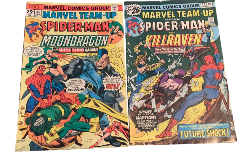 Photo 1 of MARVEL TEAM-UP 44 & 45 SPIDER-MAN KILLRAVEN AND MOONDRAGON 1976 COMICS