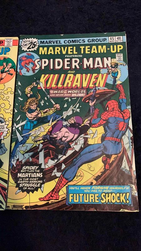 Photo 1 of MARVEL TEAM-UP 44 & 45 SPIDER-MAN KILLRAVEN AND MOONDRAGON 1976 COMICS