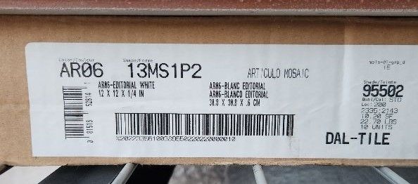 Photo 1 of 3 BOXES OF 12" 12" WHITE TILE