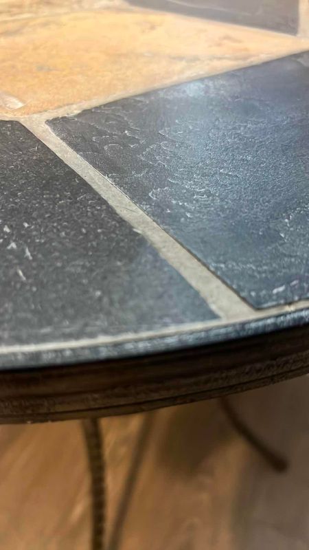 Photo 1 of PIER 1 ROUND SLATE STONE TOP TABLE  24” DIAMETER, H 30”