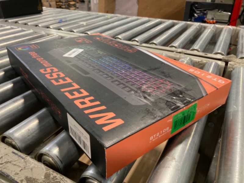 Photo 1 of Wireless RGB Backlit Gaming Keyboard and Mouse, Rechargeable, Long Battery Life, Metal Panel Mechanical Feel Keyboard with Palm Rest, 7 Color Mouse and Mouse Pad for Game and Work