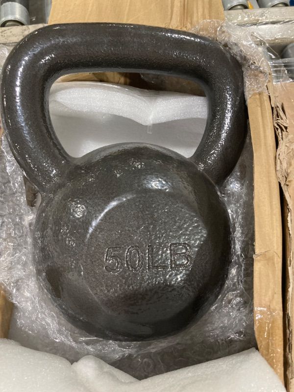 Photo 3 of Amazon Basics Cast Iron Kettlebell, 50 Pounds, Black