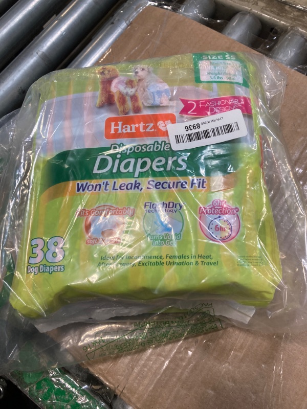 Photo 2 of ** USED ** Hartz® Comfitables® Disposable Dog Diapers, Size Extra Small 38 count, Comfortable & Secure Fit, Easy to Put On, Super Absorbent Male and Female Diaper