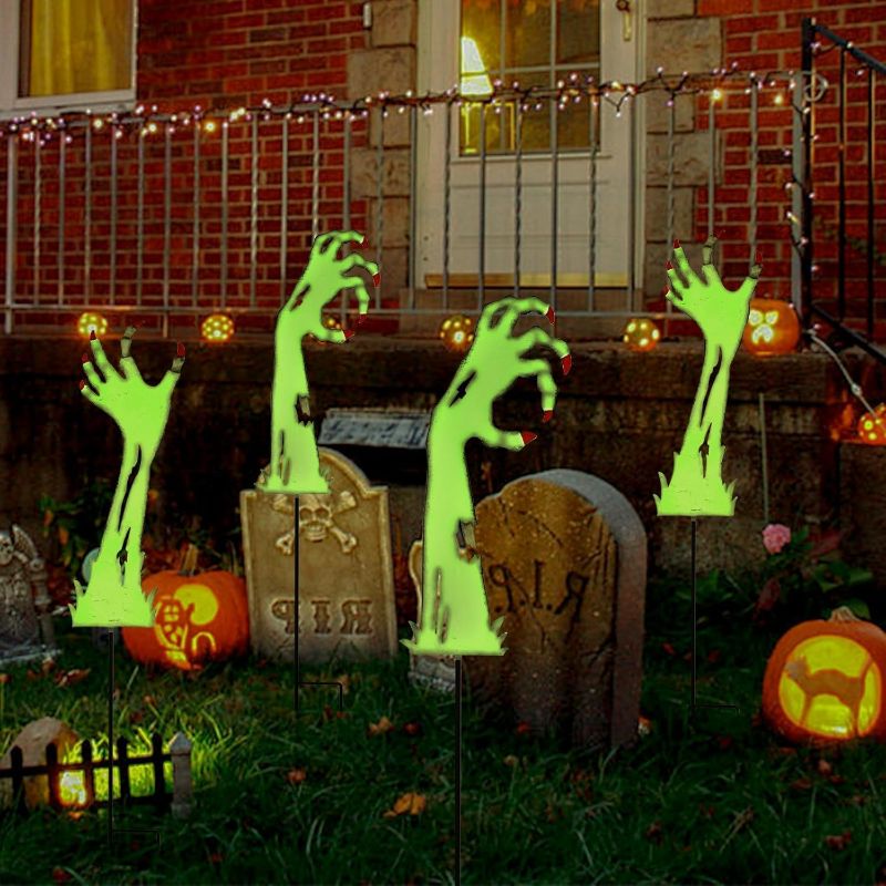 Photo 1 of 
LIGHTSHINE 4PCS Iron Outdoor Halloween Decorations with Phosphor(Glow at Night), Landscape Pathway Halloween Garden Stakes, Outdoor Metal Halloween Decor...